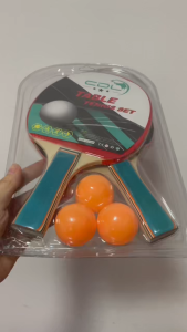 ม้ปิงปอง Champion แชมเปี้ยน สำหรับฝึกหัดเล่นทั่วไปไม้ปิงปองพร้อมลูก ไม้ปิงปองคู่+ลูกปิงปอง 3ลูก