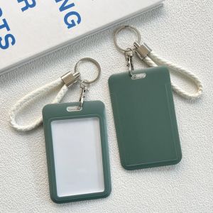 1Pc Macaron Bus ID Card Protective Cover Cases Student Meat Keyring Card Campus Access Door Credit Card Holder Bag Set Key Chain
