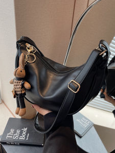Casual Soft Leather Dumpling Shape Crossbody Bag Single Shoulder Moon Tooth Commuting Armpit Bag Ladies Fashion Accessory