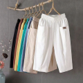QIAOXIZI | Summer Lightweight Cotton Linen Casual Loose Pants for Women with Elastic Waist. 