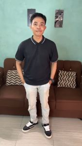 Kaos Polo Pria Wanita Tapaxco Polo Shirt Line White Lengan Pendek Uniseks Casual Local Cotton CVC