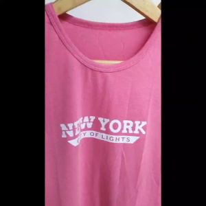 Kaos Wanita Motif Sablon Lengan Pendek