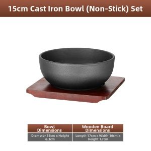 JOBO | Heat-Resistant Commercial Use Black Enamel Cast Iron Bowl