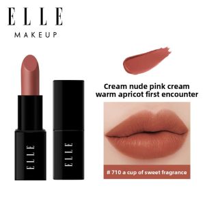 ELLE Matte Lipstick New Color 710 a Cup Sweet Apricot Natural Bare Face Mini Lipstick Beauty Makeup Tool Lip Gloss