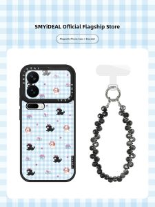 Smyideal | Magnetic Blue Grid Dog Pattern Bumper Case 15 ProMax