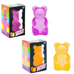 Aitemay 4Pcs Cute Bear Maltose Squishy Toy – Colorful Dough Sensory Fidget Stress Relief Squeeze Toy for Creative Desk Decoration