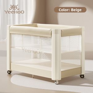 YeeHoO KIDS | Foldable and Movable Newborn Bed Easy Assembly Joinable Large Baby Bed