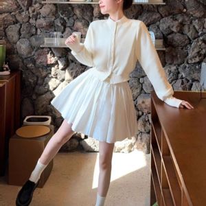 Unique Three-Layer Fluffy Fairy Skirt Korean Style A-Line Mini Skirt Breathable High Waist Polyester Micro Stretch Daily Wear