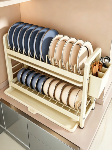 B&W | Slim Kitchen Dish Drying Rack Organizer