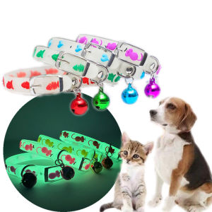 Random Color Silicone Collar Luminous Cat Necklace Luminous Puppy Cat Collar Anti Damage Fluorescent Collar Pet Cat Accessories