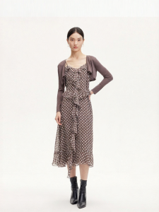 Vero Moda | Đầm Halter Chấm Bi Với Vải Knit Mềm Mại Phong Cách Mới Thu
