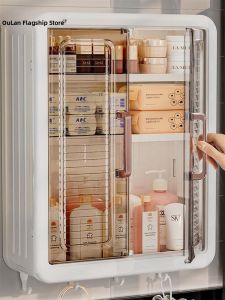 Bathroom Wall-Mounted No-Drill Storage Rack Toilet Shower Room Multi-Functional Small Wall Cabinet Nordic Style ABS Material