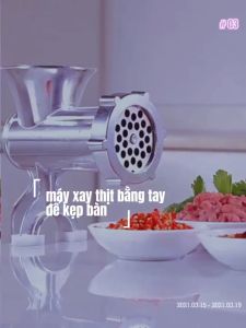 Máy xay thịt đa năng bằng tay cỡ đại bằng Nhôm cao cấp siêu bền