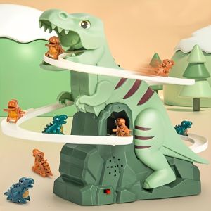 Dinosaur Roller Coaster Toy Dinosaur Climbing Slide Toy with 3 Small Dinosaurs Random Color Dinosaur Track Toy Youngsterss Dinosaur Adventure Roller Coaster Halloween Xmas Birthday Gift for Youngsters 3+