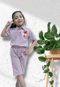 stelan perempuan anak 1-7tahun love/ser viral terbaru/telaris stelan wangki perempuan