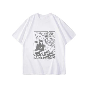 Áo Thun Cotton Tay Ngắn in Họa Tiết Màu Trắng Thường Ngày Cho Nữ Mùa Hè Mới Rộng Rãi Cổ Tròn Phong Cách Thường Ngày