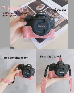 NiYi Focus | Túi Đựng Máy Ảnh Bằng Da PU Cho Canon EOS R50 Bảo Vệ Nửa Thân Máy Kèm Dây Đeo Cổ Tay Và Dây Đeo Vai Có Thể Điều Chỉnh
