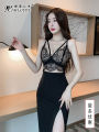 Sexy Long Dress Backless Low Cut Split High Waist Bodycon Club Women's Clothing Hot Girl Night Market Clothes KIMISADE Brand. 