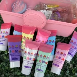 ชุดกล่อง DIY คนน่ารัก บีบครีม ทำกิ๊บ เครื่องประดับ หวี กระจก ประกอบด้วย น้ำเกลือ และสายเล่น ของ แม่มี่