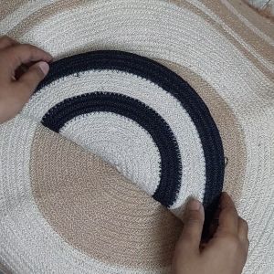 UAH-2003-HMSC Half Moon Shape Clutches Jute Braided