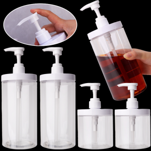 500 มล./1000 มล. ขวดปั๊มขนาด / ขวดเติมได้ ขวดปากกว้างแบบเติมได้ ขวดเปล่าสำหรับใส่สบู่เหลวอาบน้ำเดินทาง