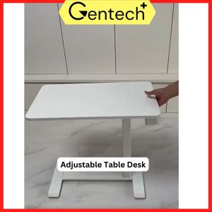 Ergonomic Overbed Bedside Table Desk Adjustable Height With Wheels for Living Room Office Computer Hotel Hospital Use