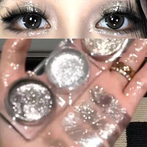 ชุดอายแชโดว์สีสโมกกี้แวววาว4สีเมทัลลิคสีเงินเข้มสำหรับแต่งหน้าไฮไลต์เงาประกายเพชรแวววาวเครื่องสำอางเพิ่มความสดใส