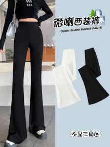 กางเกงขายาวทรงหลวมเอวสูงสีดำ ทรงหลวม ทรงลำลอง ทรงขากระบอกเล็ก ทรงหลวม กางเกงขายาวทรงลำลองสำหรับผู้หญิง