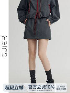 High Waist A-Line Mini Skirt for Women Drawstring Casual Versatile Slimming 2025 New Style Autumn Small Size Half Body Skirt