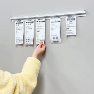 50-90cm รางเสียบบิล ที่หนีบออเดอร์ ที่ใส่ใบเสร็จร้านอาหาร เครื่องรายการเมนู ที่เสียบกระดาษร้านอาหาร ที่ใส่ตั๋ว วัสดุเป็นอลูมิเนียมอัลลอย ไม่ต้องเจาะรู