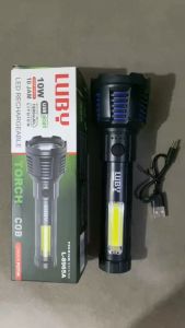 Luby Torch L-8965A Senter LED COB Tahan Air 10W+12 LED Rechargeable USB Type C Camping & Hiking
