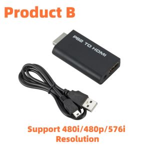 PS2 to HDMI Adapter Audio Video Converter with 3.5mm Audio Cable Compatible with PS1/2/ 480i/480p/576i Display Modes