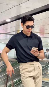 Áo polo nam trơn basic 4MEN PO153 ngắn tay vải cá sấu thấm mồ hôi thoáng mát co giãn thoải mái