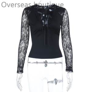 เสื้อเชิ้ตแขนยาวผู้หญิงทรงสลิมฟิตปักลูกไม้สไตล์ลำลอง เสื้อผ้าทำงานสไตล์เกาหลีสำหรับฤดูใบไม้ร่วงปี 2016