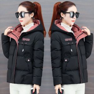 Womens Short Puffer Jacket Thickened down Cotton Bread Style Coat Loose Fit Autumn Winter Fashion Slimming Outerwear
