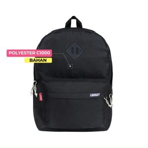 Tas Sekolah SMA SMP SMK Ransel Laptop Backpack Pria Wanita IBBP Bordo Hitam