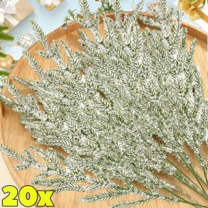 20Pcs Giáng Sinh tuyết nhân tạo Thông 37Cm Chi Nhánh cây xanh giả Tự Làm Cây giáng sinh đồ trang trí vòng hoa Năm Mới trang trí tiệc