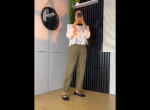 Baggy Pants Wanita Celana Kerja Kantor Cewek Bahan Drill Premium Tebal Dan Adem