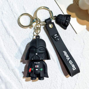Disney Star War Keychains Darth Vader Pendant Car Key Chain Black White Cartoon Keyring Phone Bag Ornament Jewelry Gifts
