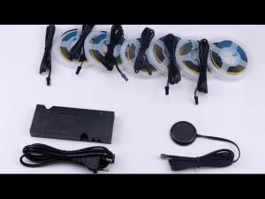 1/2/3/4/5/6-in-1 Black PCB Cob Acoustic Wall Panel Decor LED Strip Lighting Kit Hand Sweep Stepless Touch Dimmer Switch LED Tape