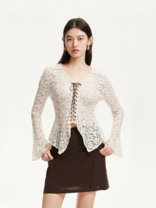 Vero Moda | Summer New Modale Lace Collar Cinched T-shirt