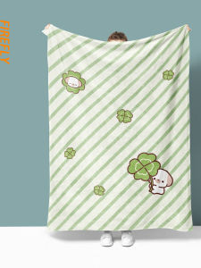 Quấn Cổ Nhung Hoa Cỏ Bốn Lá Cho Văn Phòng Quần Áo Ngủ Mùa Hè Nhẹ Thoáng Khí Dễ Giặt Dùng Cho Phòng Khách Phòng Ngủ Ký Túc Xá Sinh Viên