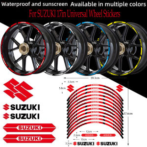รถจักรยานยนต์ Suzuki 17in ล้อสะท้อนแสงสติกเกอร์กันน้ำ Retrofit Stripe เทปสติกเกอร์อุปกรณ์เสริมสำหรับ Suzuki GSX-R1000 GSX-S1000 GSX-R150 GSX-S150 GSX-R150