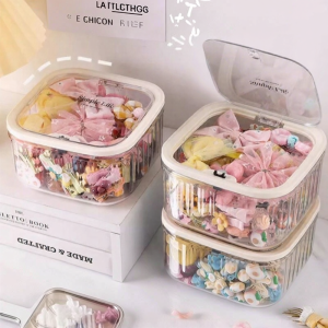 Tổ chức Phụ Kiện Tóc Nắp Lớn Dung Lượng Cao Để Bàn