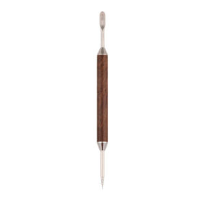 Double-End Coffee Latte Art Tool with Wood Handle Stainless Steel Barista Espresso Coffee Latte Art Needle for Coffee Designs