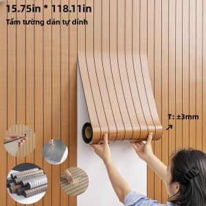 1 Cuộn Miếng Dán Tường 3D Tự Dính Dễ Dán Bằng Mút PVC Dùng Trang Trí Trần Nhà Phòng Khách Phong Cách Hiện Đại
