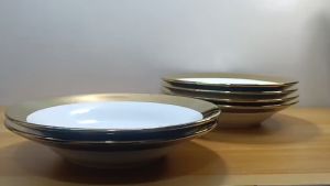 LUXURY GOLD RIM GOLD SOUP / PASTA PLATE SIZE 9 INCHES ROUND