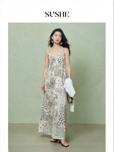 SUSHE | Peanut Print Halter Dress Set