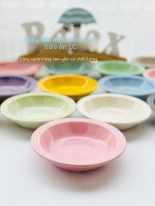French Multicolor Underglaze Ceramic Pet Bowl Milk Plate Pre-meal Dog Cat Dish Small Puppy Tray Raw Bone Meat Lightweight Tray