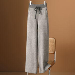 Quần Ống Rộng Bằng Lông Cừu Sang Trọng 1000+ Dành Cho Nữ Quần Dài Đến Sàn Họa Tiết Sóng Dày Cao Cấp Mùa Đông 2023